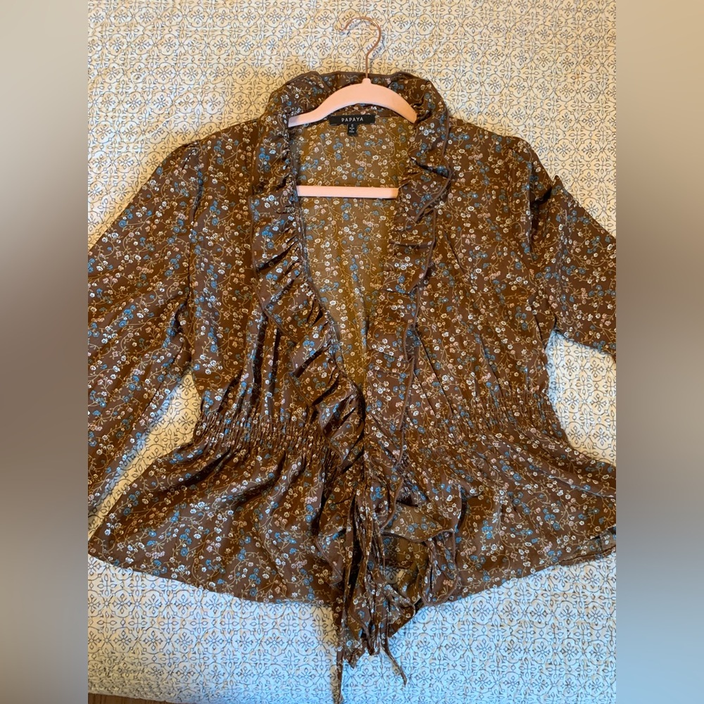 NWOT Papaya Wrap Top